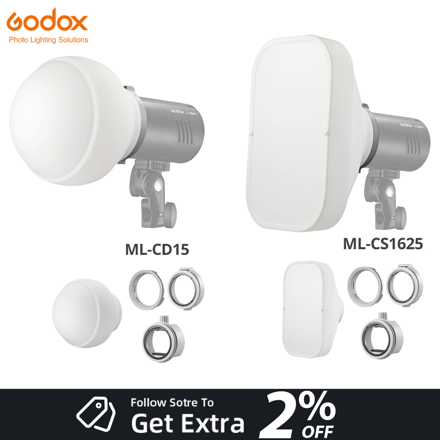 Photography Lighting Kit Godox - Godox ML-CD15 ML-CS1625 Diffuser Dome Soft