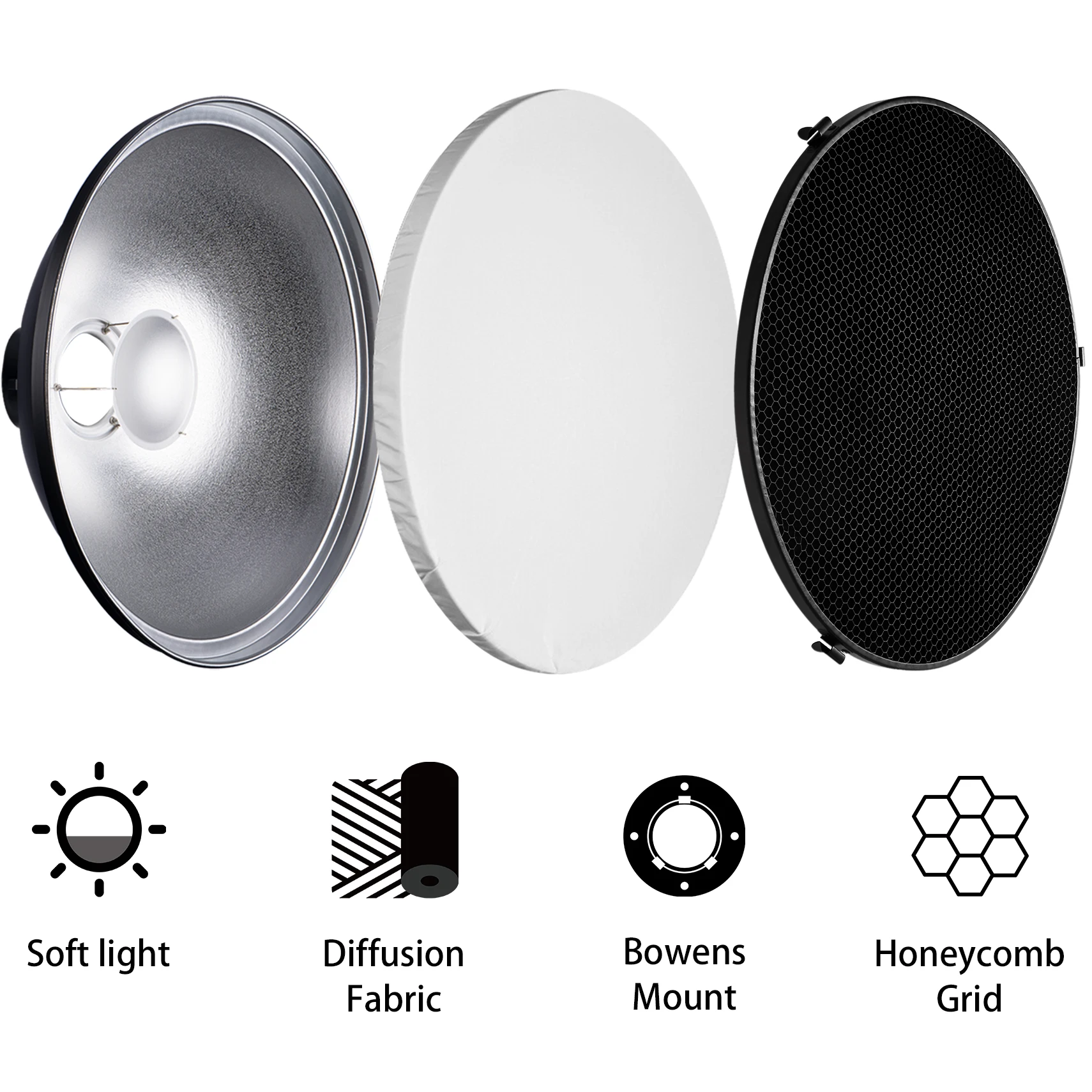 Selens Silver/White 70cm Beaut - Photography Lighting Beauty Dish review and price