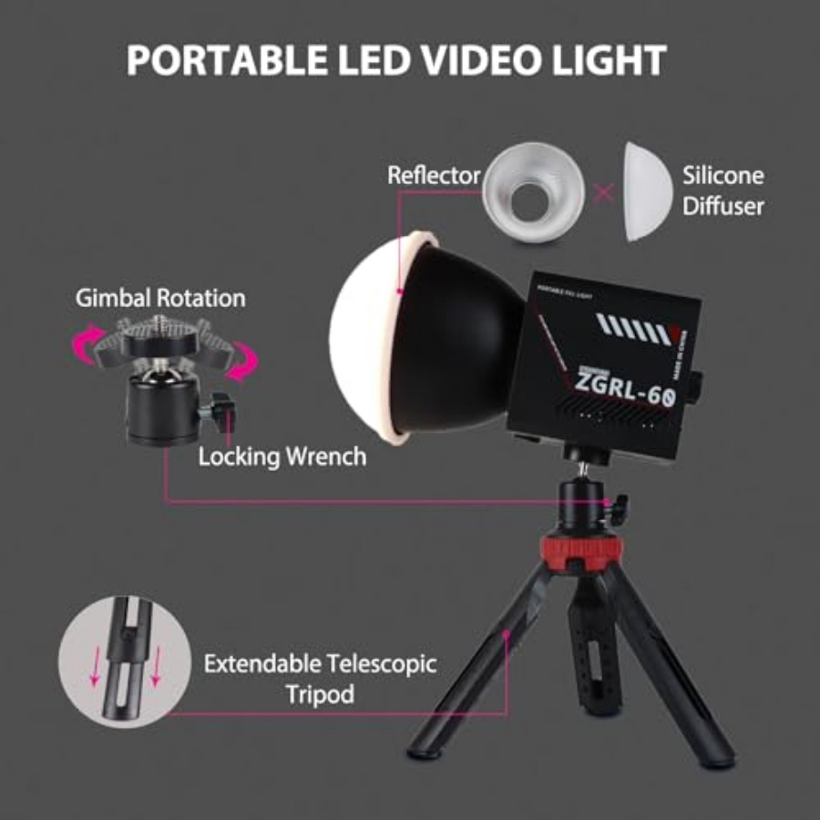 60W COB LED Video Light Handhe - Photography Lighting Color review and price