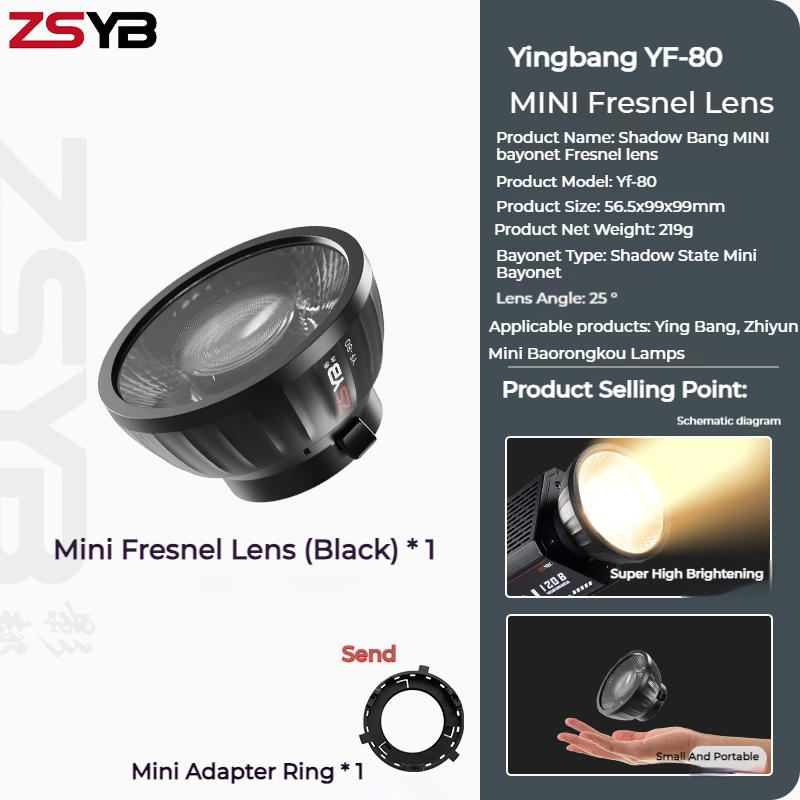 ZSYB YF-80 Fresnel Lens 9 Time - Fresnel Lens Attachment review and price