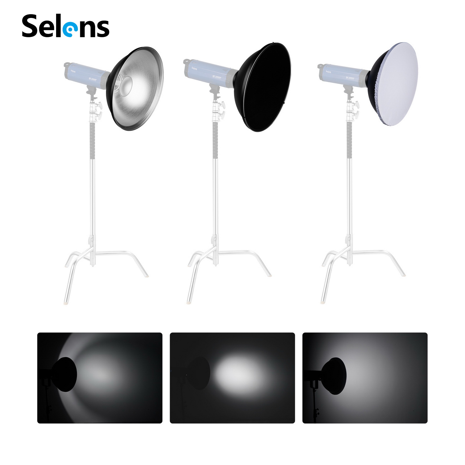 Selens 55cm Silver/White Inter - Photography Lighting Beauty Dish review and price