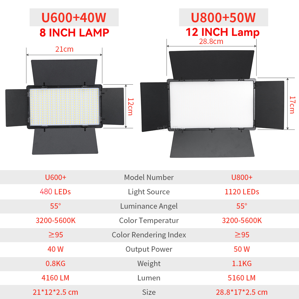 U800 U600 LED Photo Studio Vid - Iris Photography Led Lighting Pack review and price